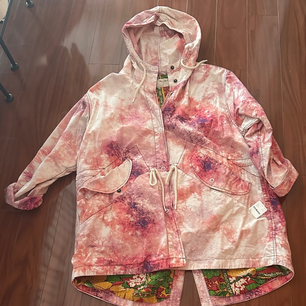 We The Free Pink Tie-Dye Hooded Jacket
